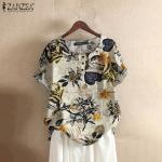 ZANZEA Floral Cotton Kaftan Shirt for Women