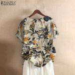 ZANZEA Floral Cotton Kaftan Shirt for Women