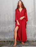 Casual Red Plus Size Batwing Kaftan Dress