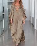 Plus Size V Neck Vintage Kaftan Dress