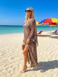 Plus Size Printed Maxi Kaftan Beach Cover-Up