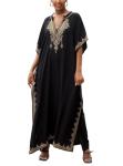 Plus Size Embroidered Beach Kaftan Cover-Up
