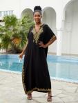 Plus Size Embroidered Beach Kaftan Cover-Up