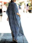 Chunoy Women's Striped V Neck Kaftan Dress