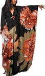 Plus Size Green Floral Kaftan Beach Cover-Up
