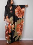 Plus Size Green Floral Kaftan Beach Cover-Up