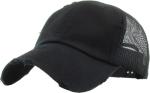 Vintage Black Mesh Adjustable Baseball Cap for Women