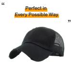 Vintage Black Mesh Adjustable Baseball Cap for Women