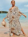 Moroccan Leopard Print Plus Size Kaftan Dress