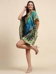 Turquoise Plus Size Midi Kaftan Dress for Women
