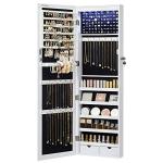 Stylish Lockable Jewelry Cabinet with Mirror