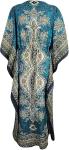 Teal V-Neck Long Kaftan Dress for Women