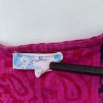 Boho Batik Kaftan Dress in Black Red Pink