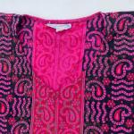 Boho Batik Kaftan Dress in Black Red Pink