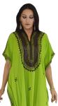 Moroccan Green Summer Beach Kaftan Dress