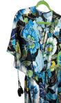 Floral Print Rayon Silk Maxi Kaftan Dress
