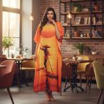 Plus Size V Neck Maxi Kaftan Dress