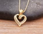 Gold Heart Pendant Necklace for Women