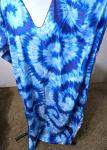 Plus Size Blue Tie-Dye Kaftan Dress