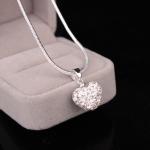 Crystal Heart Silver Plated Necklace for Women