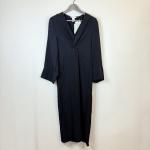 H&M Black Wrap Neck 3/4 Sleeve Kaftan Dress