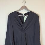 H&M Black Wrap Neck 3/4 Sleeve Kaftan Dress