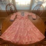Pink Tiered Cotton Midi Kaftan Dress Size S/M