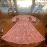 Pink Tiered Cotton Midi Kaftan Dress Size S/M