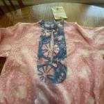 Pink Tiered Cotton Midi Kaftan Dress Size S/M