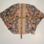 Angie Floral Print Kaftan in Dove Gray and Pink