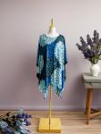 Floral Rayon Boho Kaftan Poncho with Fringe