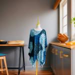 Floral Rayon Boho Kaftan Poncho with Fringe