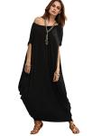 Black Oversized Maxi Kaftan Dress for Women