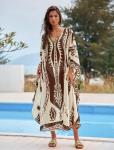 Plus Size Beach Kaftan Dress with V Neck