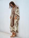 Plus Size Beach Kaftan Dress with V Neck