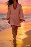 Boho Striped V-Neck Kaftan Dress for Women