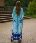 Plus Size Moroccan Print V-Neck Kaftan Dress