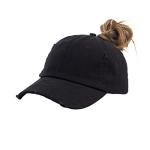 Distressed Retro Washed Ponytail Baseball Hat