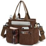 Stylish Corduroy Tote Bag with 10 Pockets