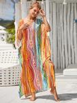 Plus Size V-Neck Kaftan Dress for Women