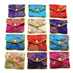 Colorful Silk Gift Bags for Jewelry, Set of 12