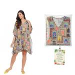 Oussum Plus Size Floral Print Kaftan Top