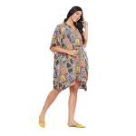 Oussum Plus Size Floral Print Kaftan Top