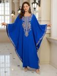 Embroidered Plus Size Beach Kaftan Dress