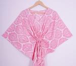 Cotton Pink Kaftan Maxi Dress for Summer