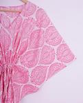 Cotton Pink Kaftan Maxi Dress for Summer