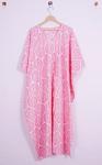 Cotton Pink Kaftan Maxi Dress for Summer