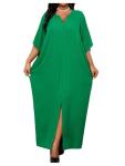 OYOANGLE Plus Size Cutout Slit Kaftan Dress