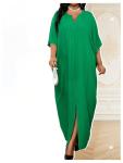 OYOANGLE Plus Size Cutout Slit Kaftan Dress