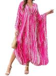 V-Neck Batwing Sleeve Tie Dye Kaftan Dress